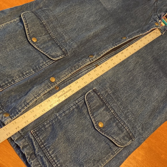 Vintage denim barn coat - flannel utility jacket - Picture 7 of 8